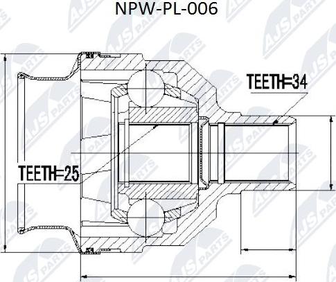 NTY NPW-PL-006 - Kit giunti, Semiasse www.autoricambit.com