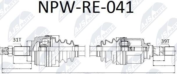 NTY NPW-RE-041 - Albero motore/Semiasse www.autoricambit.com