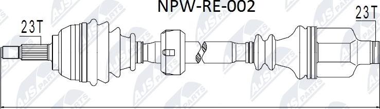 NTY NPW-RE-002 - Albero motore/Semiasse www.autoricambit.com