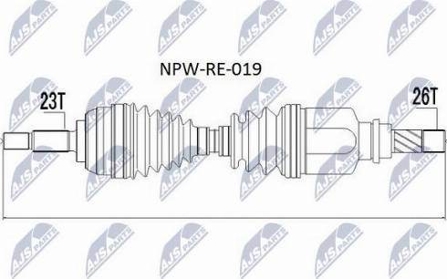 NTY NPW-RE-019 - Albero motore/Semiasse www.autoricambit.com