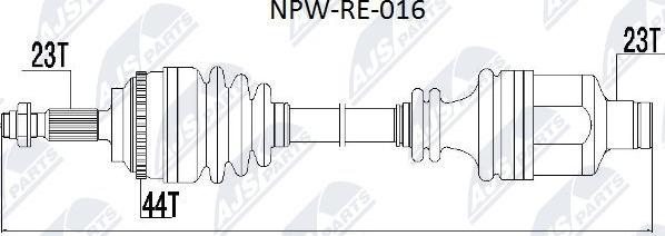 NTY NPW-RE-016 - Albero motore/Semiasse www.autoricambit.com