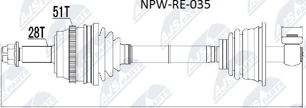 NTY NPW-RE-035 - Albero motore/Semiasse www.autoricambit.com