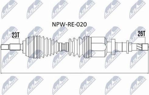 NTY NPW-RE-020 - Albero motore/Semiasse www.autoricambit.com