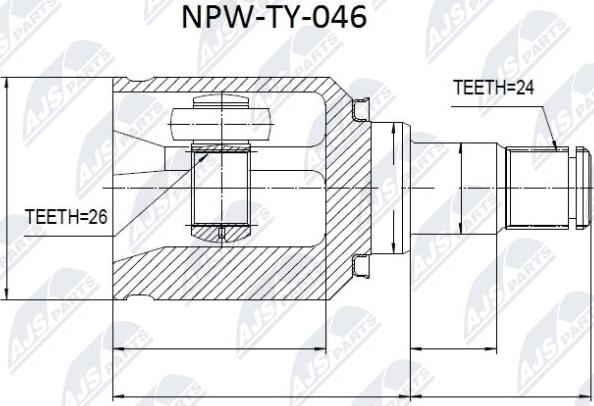 NTY NPW-TY-046 - Kit giunti, Semiasse www.autoricambit.com