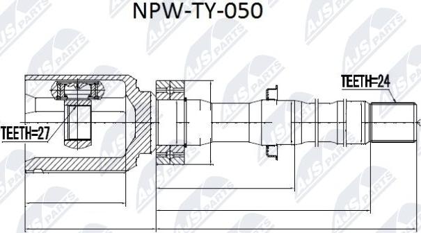 NTY NPW-TY-050 - Kit giunti, Semiasse www.autoricambit.com