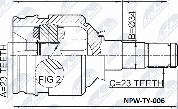 NTY NPW-TY-006 - Kit giunti, Semiasse www.autoricambit.com