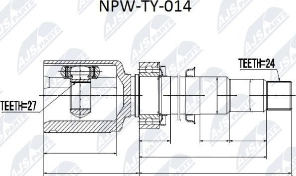 NTY NPW-TY-014 - Kit giunti, Semiasse www.autoricambit.com