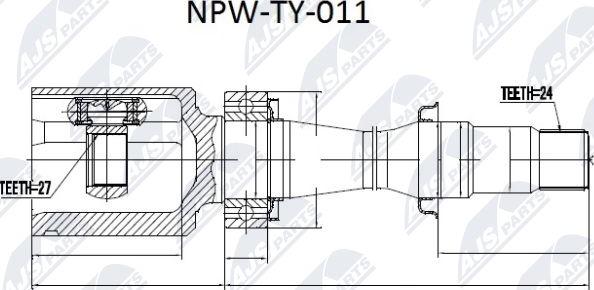 NTY NPW-TY-011 - Kit giunti, Semiasse www.autoricambit.com