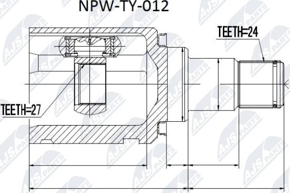 NTY NPW-TY-012 - Kit giunti, Semiasse www.autoricambit.com