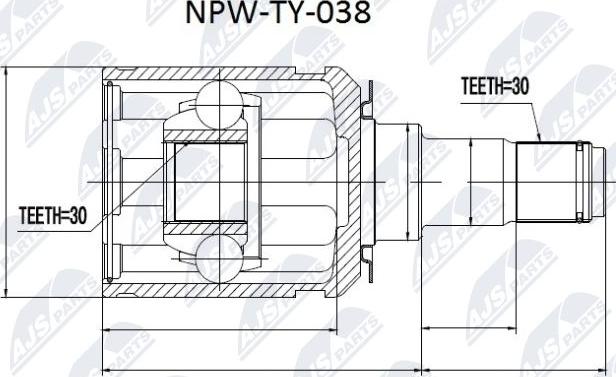 NTY NPW-TY-038 - Kit giunti, Semiasse www.autoricambit.com