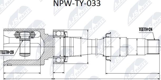 NTY NPW-TY-033 - Kit giunti, Semiasse www.autoricambit.com