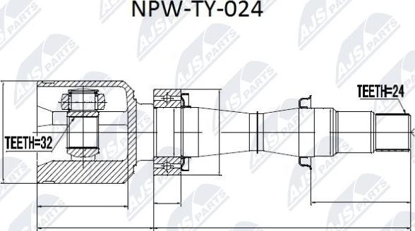 NTY NPW-TY-024 - Kit giunti, Semiasse www.autoricambit.com