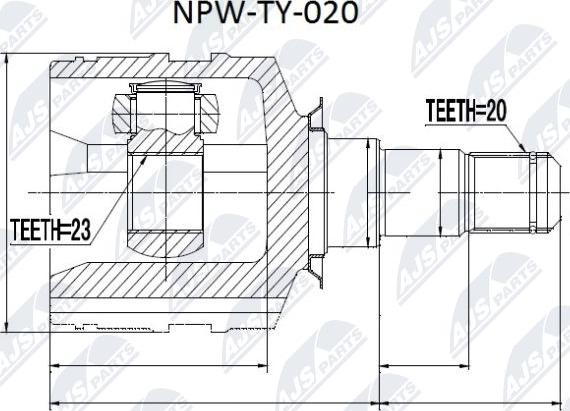 NTY NPW-TY-020 - Kit giunti, Semiasse www.autoricambit.com