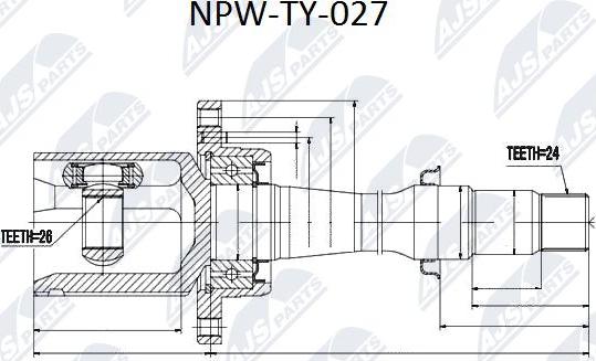 NTY NPW-TY-027 - Kit giunti, Semiasse www.autoricambit.com