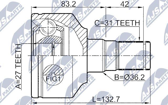 NTY NPW-VV-014 - Kit giunti, Semiasse www.autoricambit.com