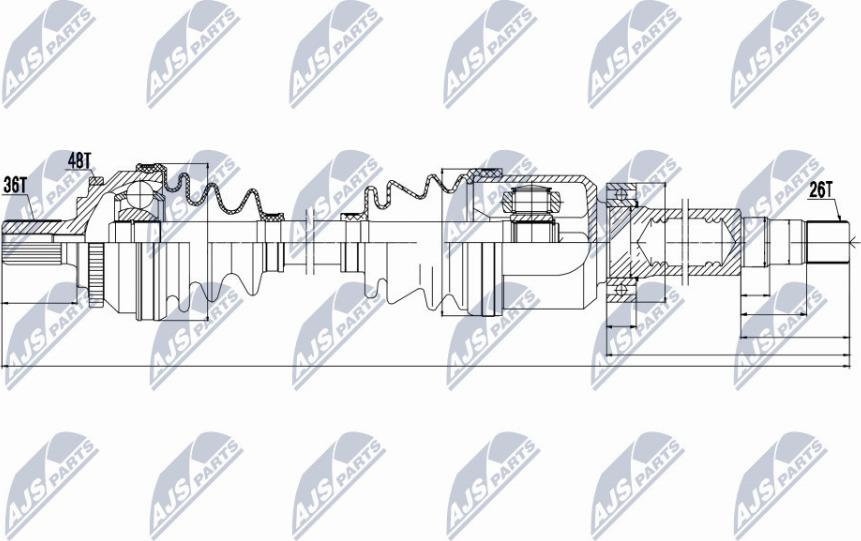 NTY NPW-VV-011 - Albero motore/Semiasse www.autoricambit.com