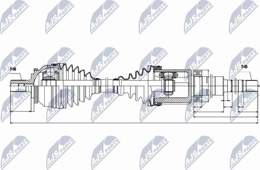 NTY NPW-VV-020 - Albero motore/Semiasse www.autoricambit.com