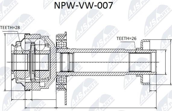 NTY NPW-VW-007 - Kit giunti, Semiasse www.autoricambit.com