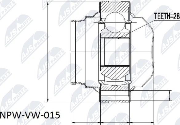 NTY NPW-VW-015 - Kit giunti, Semiasse www.autoricambit.com