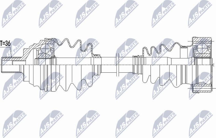 NTY NPW-VW-160 - Albero motore/Semiasse www.autoricambit.com