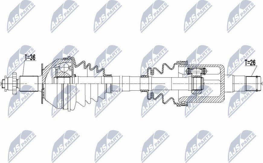 NTY NPW-VW-125 - Albero motore/Semiasse www.autoricambit.com