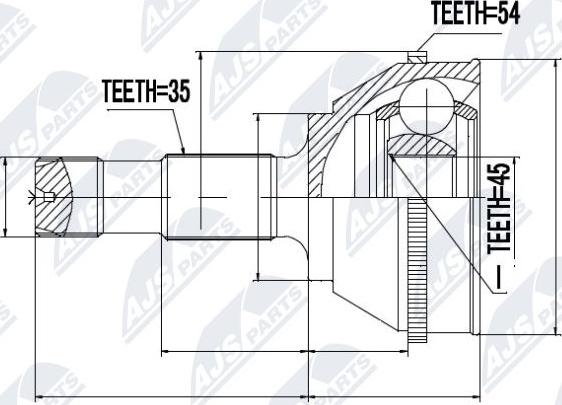 NTY NPZ-FT-009 - Kit giunti, Semiasse www.autoricambit.com