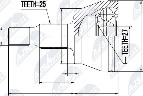 NTY NPZ-ME-008 - Kit giunti, Semiasse www.autoricambit.com