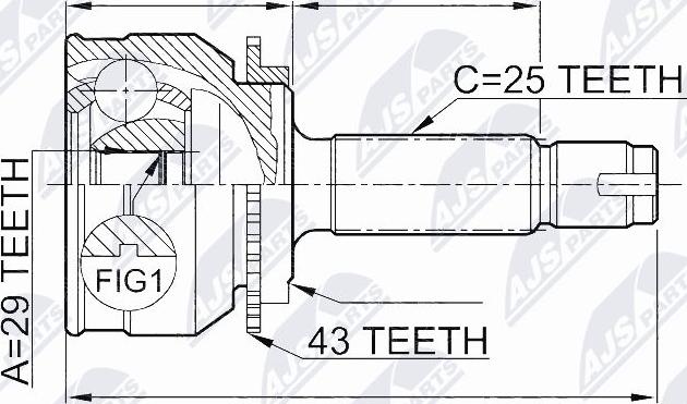 NTY NPZ-MS-021 - Kit giunti, Semiasse www.autoricambit.com