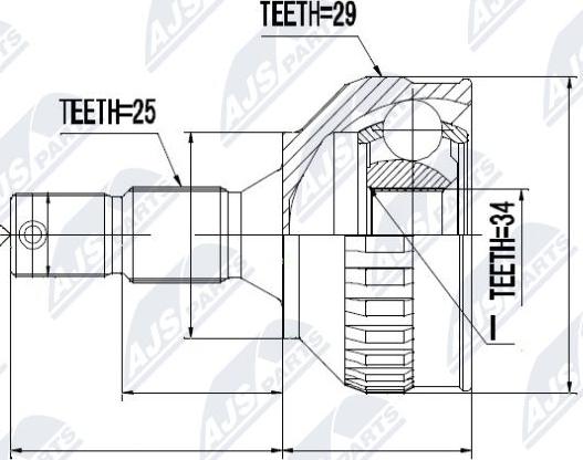 NTY NPZ-PE-013 - Kit giunti, Semiasse www.autoricambit.com