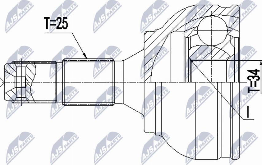 NTY NPZ-PE-034 - Kit giunti, Semiasse www.autoricambit.com