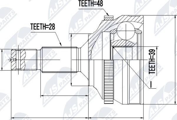 NTY NPZ-PE-023 - Kit giunti, Semiasse www.autoricambit.com