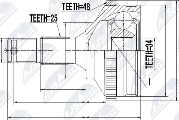 NTY NPZ-PE-027 - Kit giunti, Semiasse www.autoricambit.com