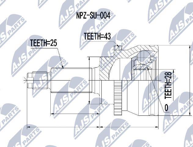 NTY NPZ-SU-004 - Kit giunti, Semiasse www.autoricambit.com