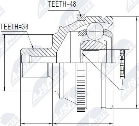 NTY NPZ-VW-006 - Kit giunti, Semiasse www.autoricambit.com