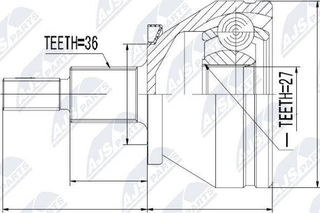 NTY NPZ-VW-036 - Kit giunti, Semiasse www.autoricambit.com