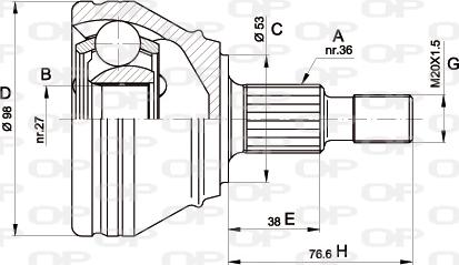 Open Parts CVJ5442.10 - Kit giunti, Semiasse www.autoricambit.com