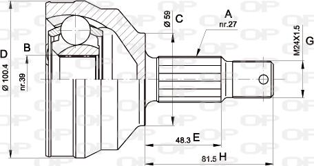 Open Parts CVJ5460.10 - Kit giunti, Semiasse www.autoricambit.com