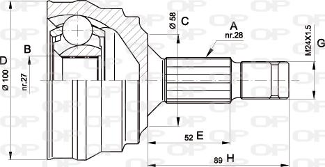 Open Parts CVJ5462.10 - Kit giunti, Semiasse www.autoricambit.com