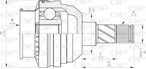 Open Parts CVJ5405.20 - Kit giunti, Semiasse www.autoricambit.com