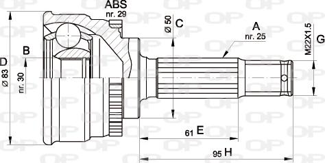 Open Parts CVJ5484.10 - Kit giunti, Semiasse www.autoricambit.com