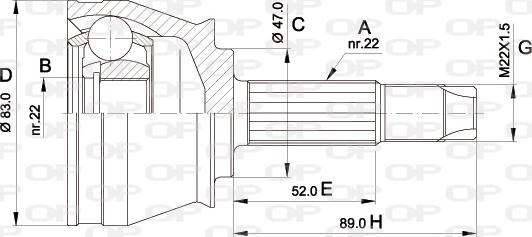 Open Parts CVJ5436.10 - Kit giunti, Semiasse www.autoricambit.com