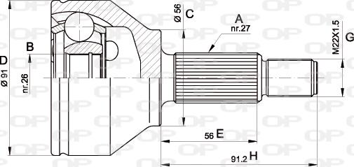 Open Parts CVJ5437.10 - Kit giunti, Semiasse www.autoricambit.com