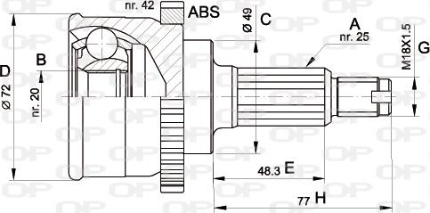 Open Parts CVJ5479.10 - Kit giunti, Semiasse www.autoricambit.com