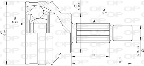 Open Parts CVJ5599.10 - Kit giunti, Semiasse www.autoricambit.com