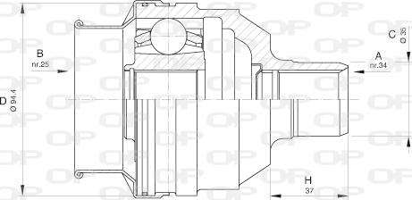 Open Parts CVJ5591.20 - Kit giunti, Semiasse www.autoricambit.com