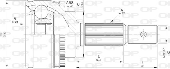 Open Parts CVJ5544.10 - Kit giunti, Semiasse www.autoricambit.com