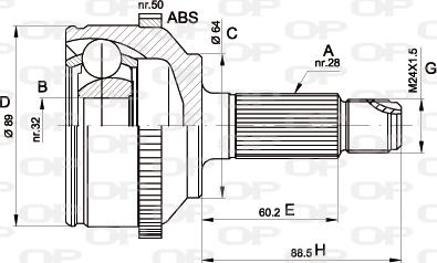 Open Parts CVJ5509.10 - Kit giunti, Semiasse www.autoricambit.com