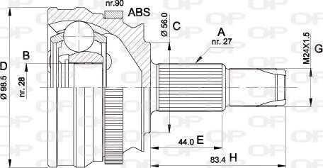 Open Parts CVJ5507.10 - Kit giunti, Semiasse www.autoricambit.com