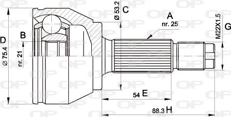 Open Parts CVJ5514.10 - Kit giunti, Semiasse www.autoricambit.com