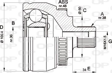 Open Parts CVJ5516.10 - Kit giunti, Semiasse www.autoricambit.com